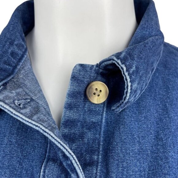 TALBOTS Denim Button Up Shirt Sz Small Blue - Picture 3 of 5